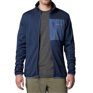 Mens Navy Omni-Wick Columbia Hike Full Zip II Fleece Jacket
